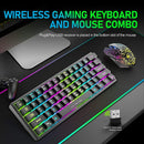Wireless Gaming Keyboard Mouse Set USB C RGB Backlit + Mouse Pad For PC PS4 Xbox