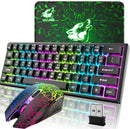 Wireless Gaming Keyboard Mouse Set USB C RGB Backlit + Mouse Pad For PC PS4 Xbox