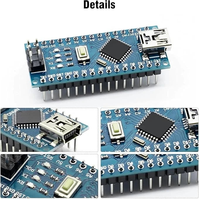 2/4/6PCS Nano V3.0 Mini USB ATmega328P-AU CH340 5V Board USB For Arduino US