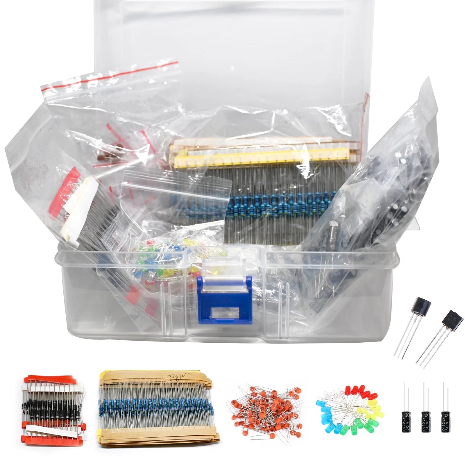 1400PCS 6 Types Electronics Component Assortment Kit– Electrolytic Capacitors...