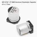 50V 47UF VT SMD Aluminum Electrolytic Capacitor 6.3 x 7.7mm