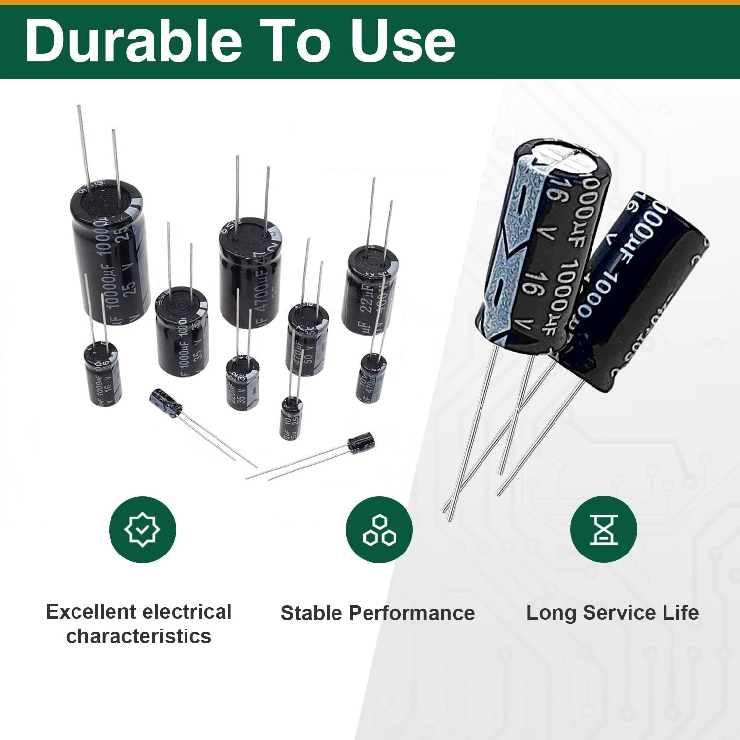 280 Pcs Electrolytic Capacitor Assortment Kit, 24 Values 0.1uF–1000uF Aluminum Electrolytic Capacitors 10V 16V 25V 50V for PCB Repair, Power Supply, Electronics Maintenance